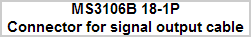 MS3106B 18-1P
Connector for signal output cable